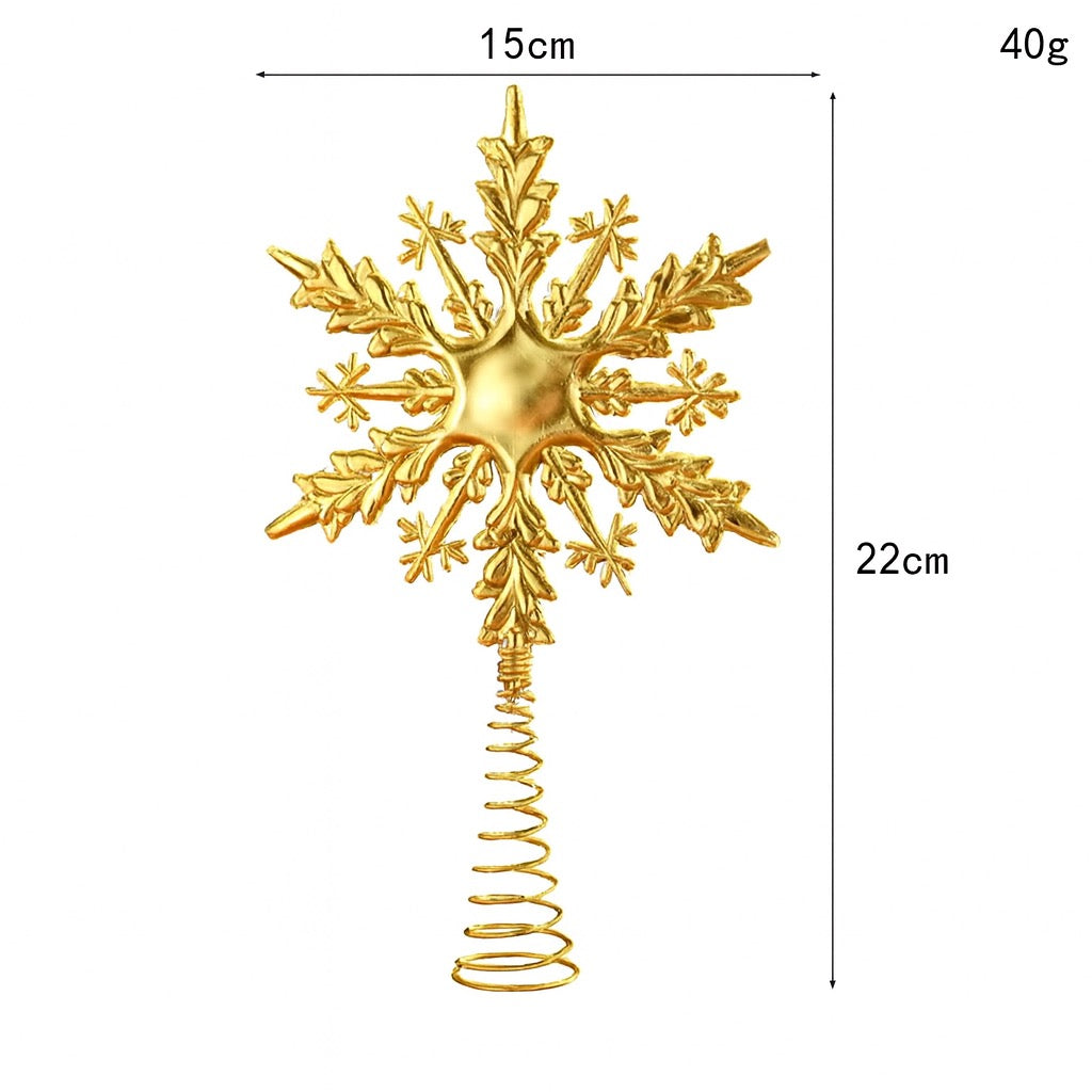 Weihnachtsbaum Spitze – Glitzernde Goldene Stern-Spitze für Festtagsdekoration
