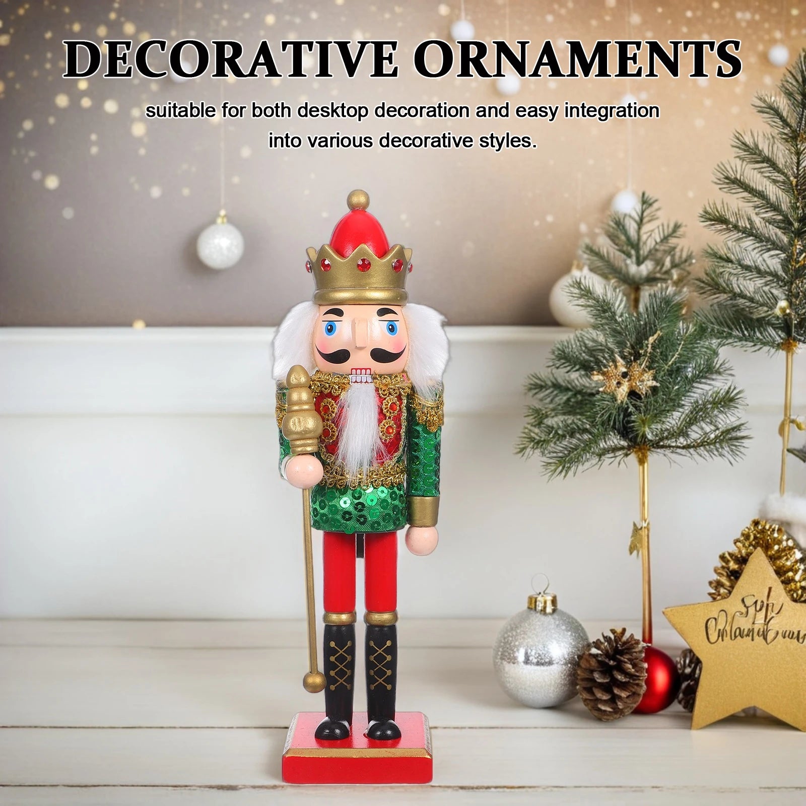 Weihnachtsnussknacker Figur – 25 cm Holz Soldat für Tisch-Deko & Regaldekoration