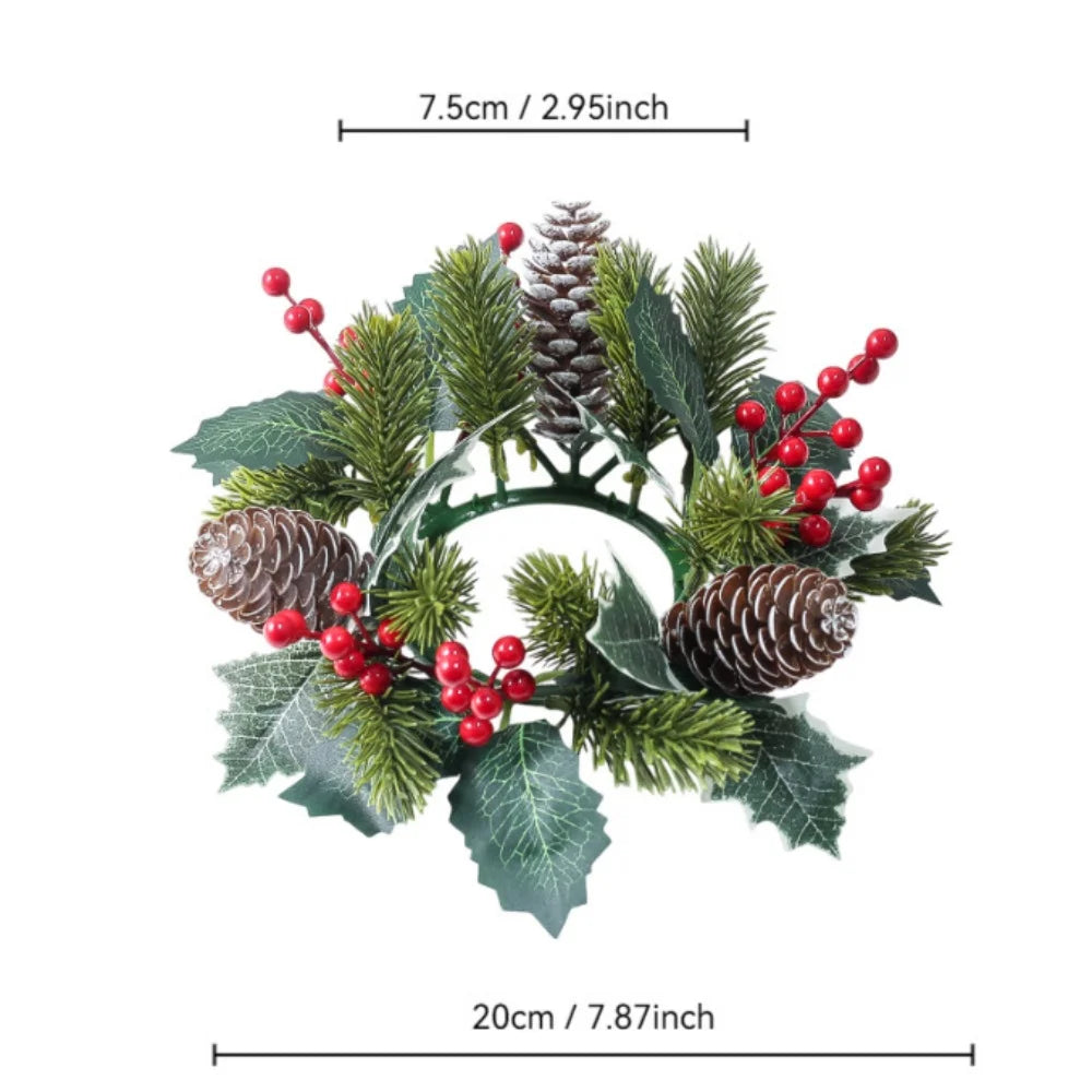 NordCandle™ – Weihnachtskranz mit Beeren & Tannenzapfen