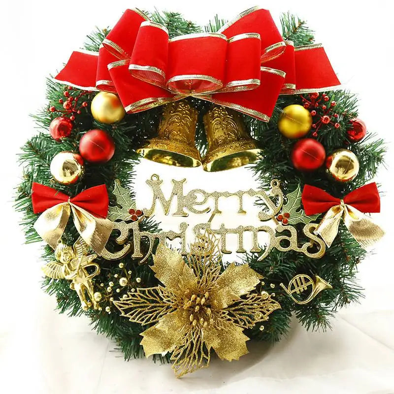 Handgemachter Weihnachtskranz – Simulierter Tür- & Fensterkranz für Festtagsdekoration