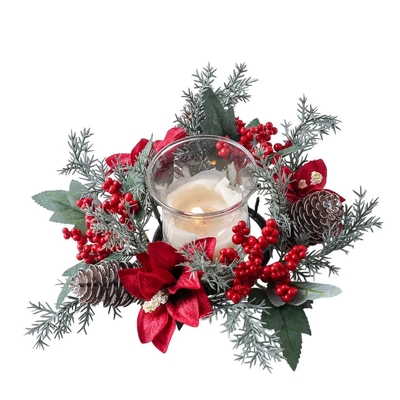 NordCandle™ – Weihnachtskranz mit Beeren & Tannenzapfen