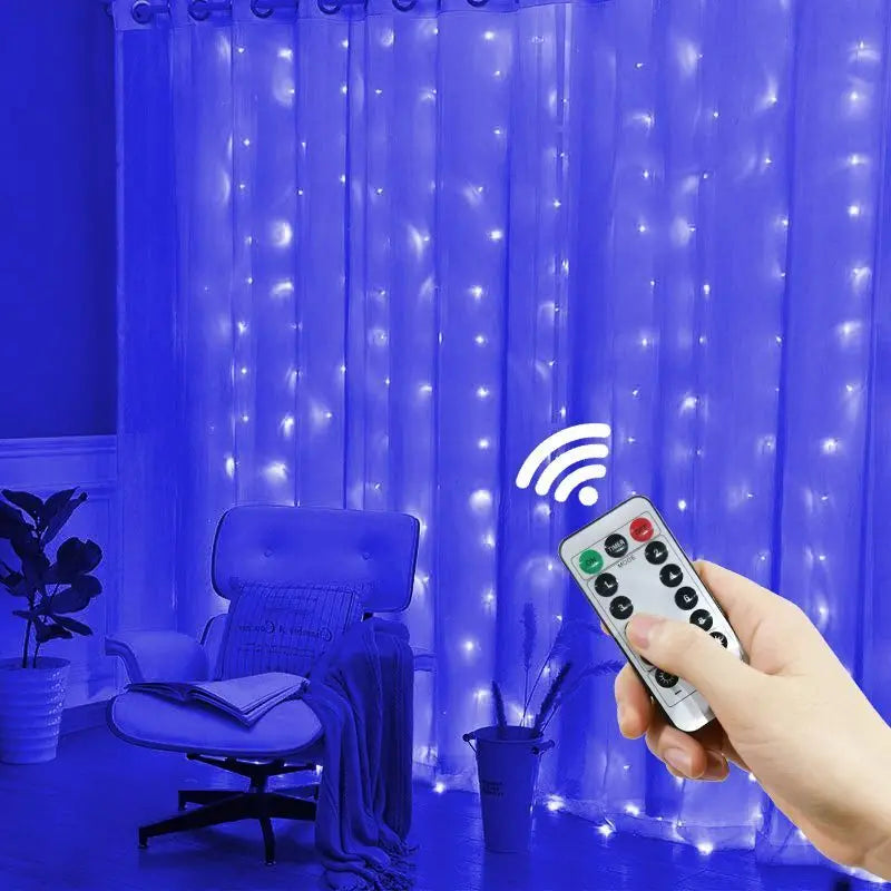 LED-Vorhanglichterkette – 6×3 m / 3×3 m mit Fernbedienung für Weihnachten & Neujahr