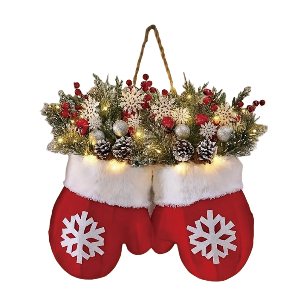 Weihnachtszauber-Handschuh – Kranz für Tür & Fenster