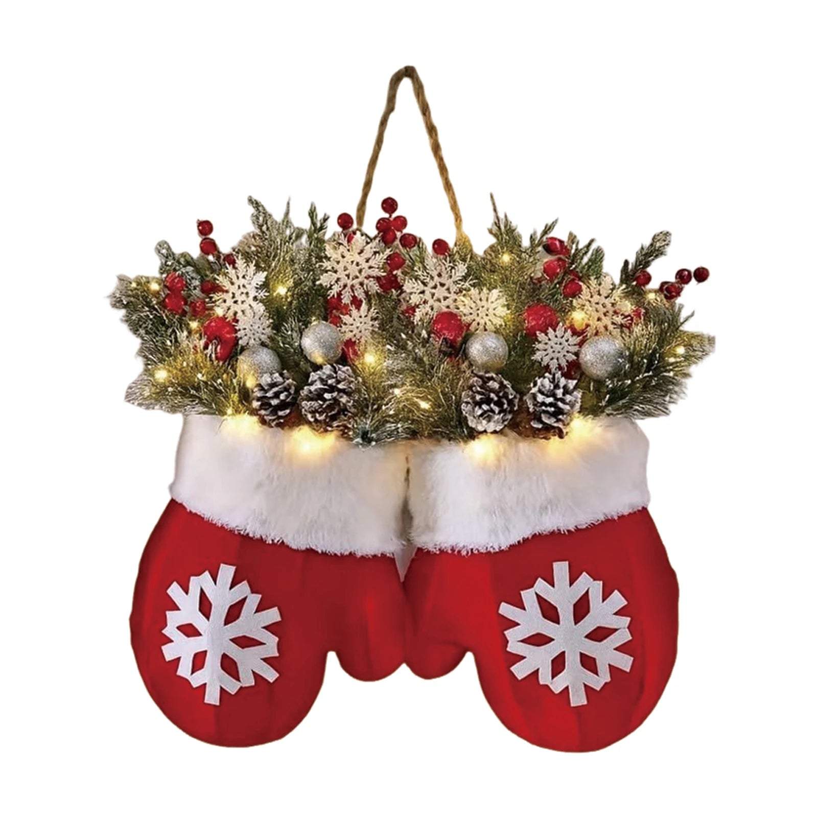 Weihnachtszauber-Handschuh – Kranz für Tür & Fenster