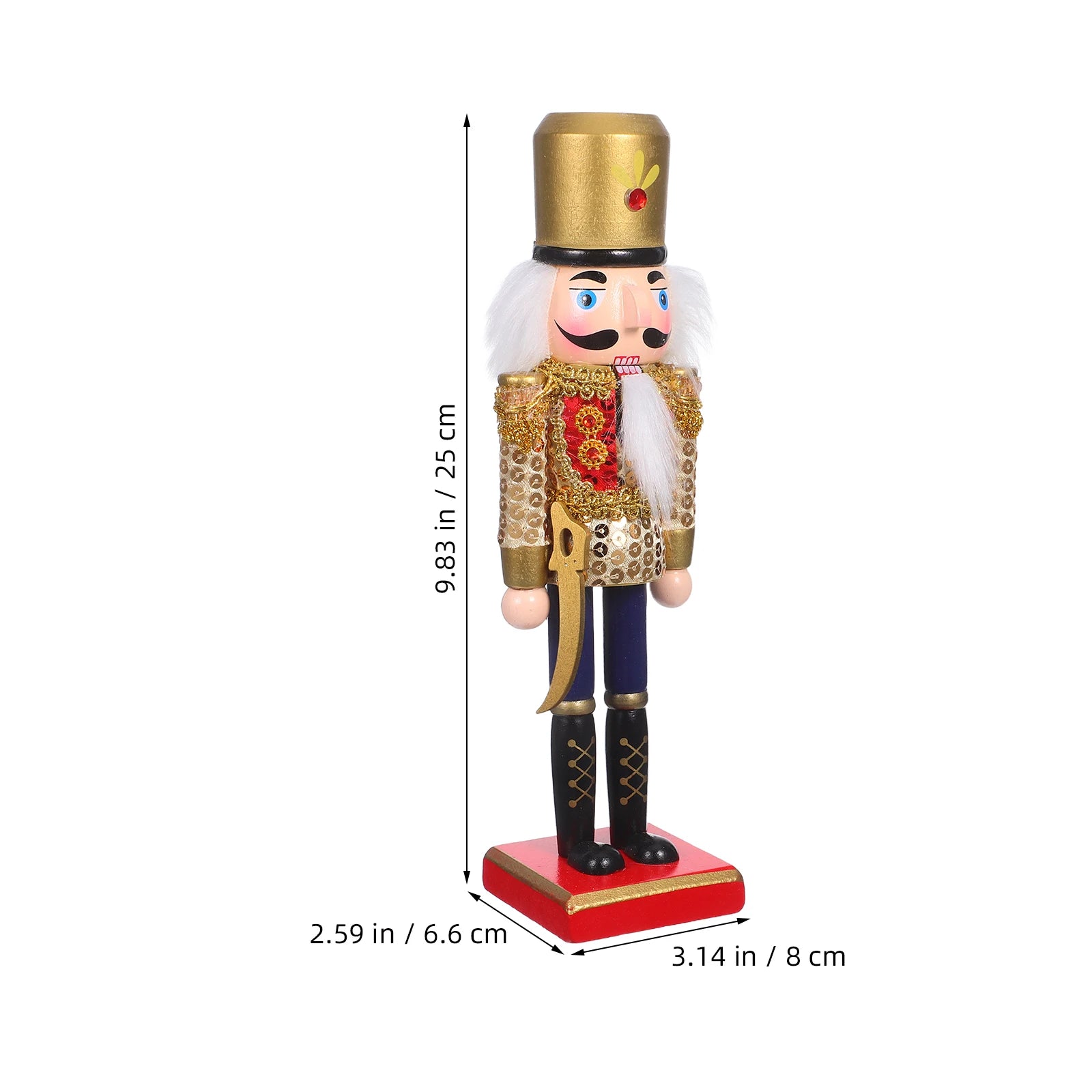 Weihnachtsnussknacker Figur – 25 cm Holz Soldat für Tisch-Deko & Regaldekoration