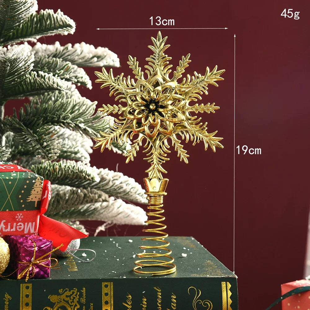 Weihnachtsbaum Spitze – Glitzernde Goldene Stern-Spitze für Festtagsdekoration