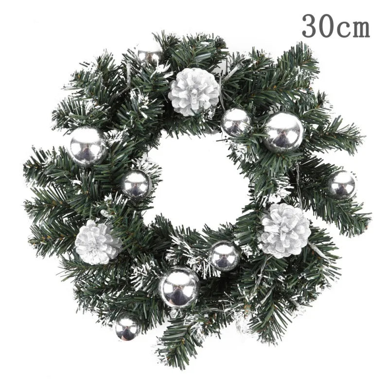 Weihnachtskranz mit LED-Lichterkette – 25/30/40 cm für Tür & Wand