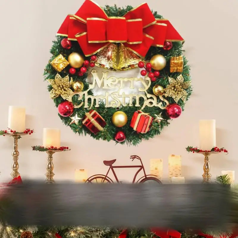 Handgemachter Weihnachtskranz – Simulierter Tür- & Fensterkranz für Festtagsdekoration