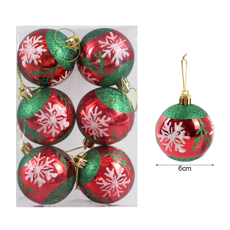 6er Set Weihnachtsbaum Kugeln – 6 cm Christbaum Anhänger für Festtagsdekoration & Neujahrsgeschenk