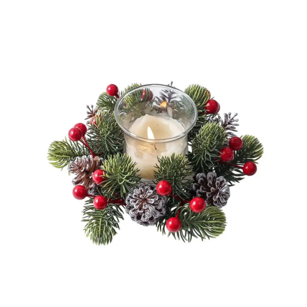 NordCandle™ – Weihnachtskranz mit Beeren & Tannenzapfen