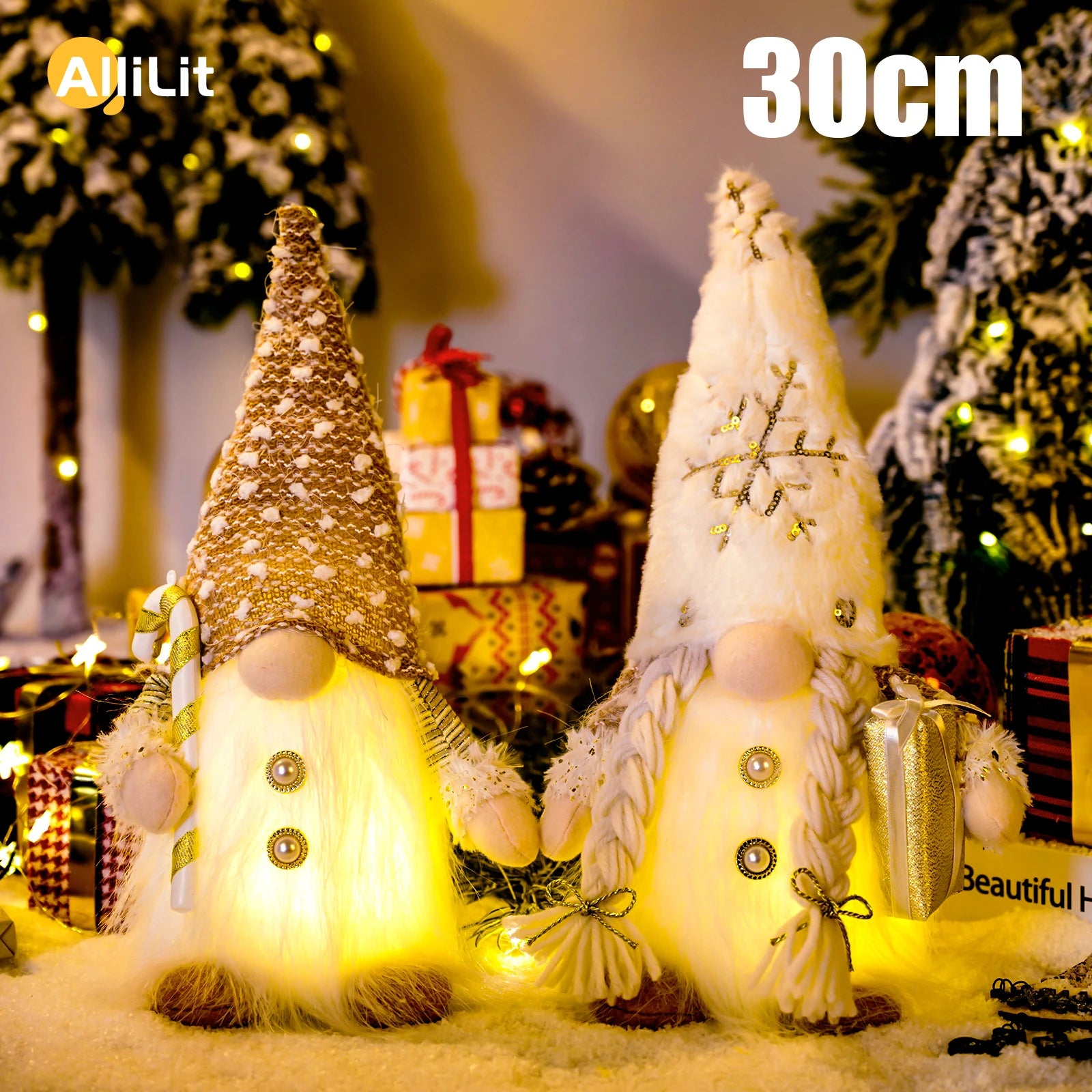 Leuchtender Wichtel – 30 cm Weihnachtsbaum-Deko & Nachtlicht