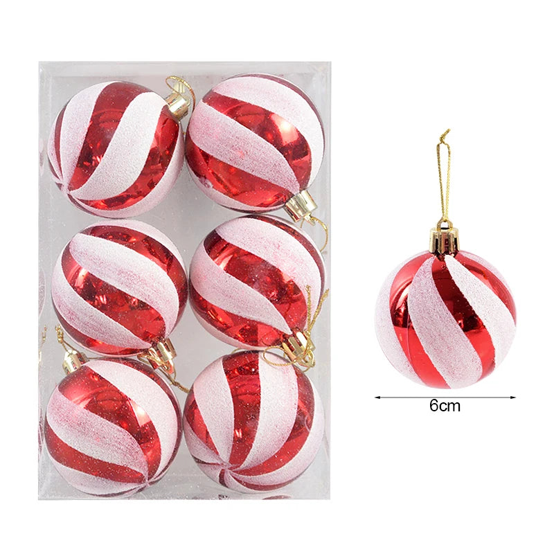6er Set Weihnachtsbaum Kugeln – 6 cm Christbaum Anhänger für Festtagsdekoration & Neujahrsgeschenk