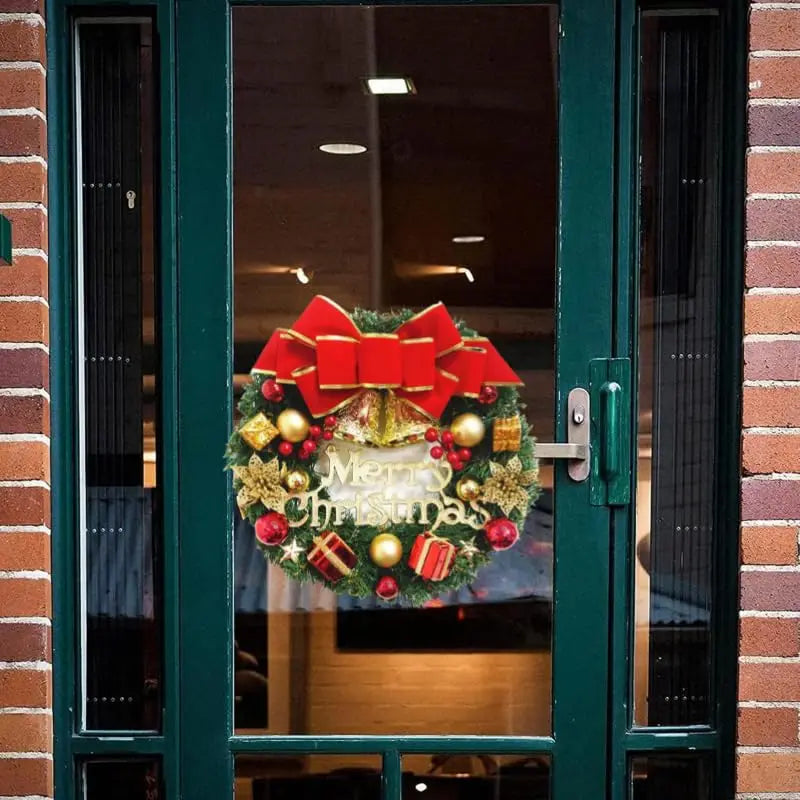 Handgemachter Weihnachtskranz – Simulierter Tür- & Fensterkranz für Festtagsdekoration