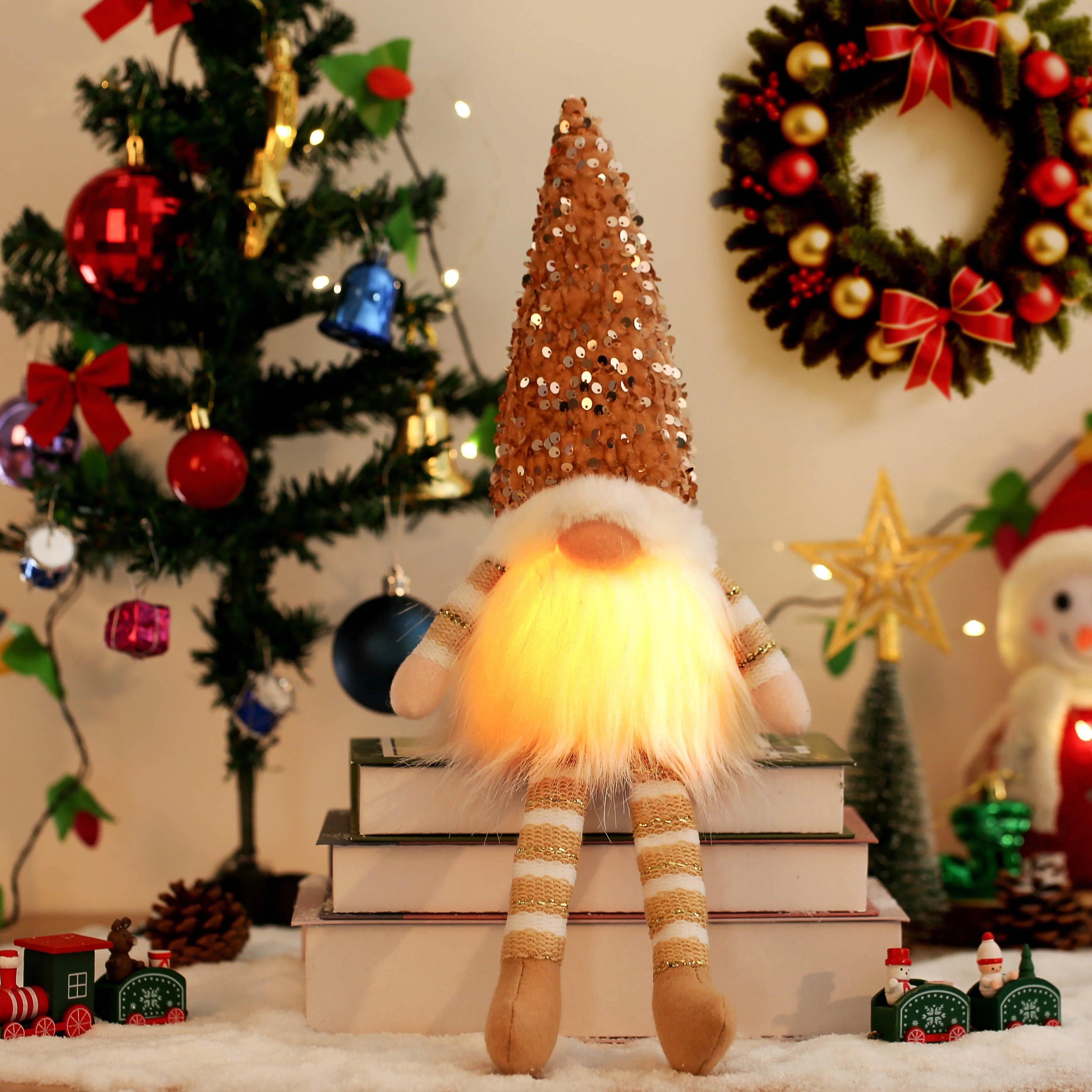 Leuchtender Wichtel – 30 cm Weihnachtsbaum-Deko & Nachtlicht