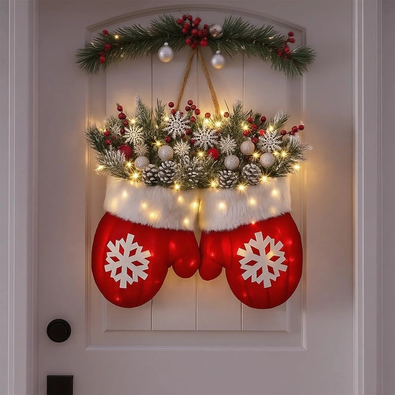 Weihnachtszauber-Handschuh – Kranz für Tür & Fenster