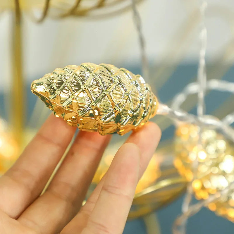 LED-Zapfen-Lichterkette 1,5 m – 10 Lichter für Weihnachtsbaum & Deko