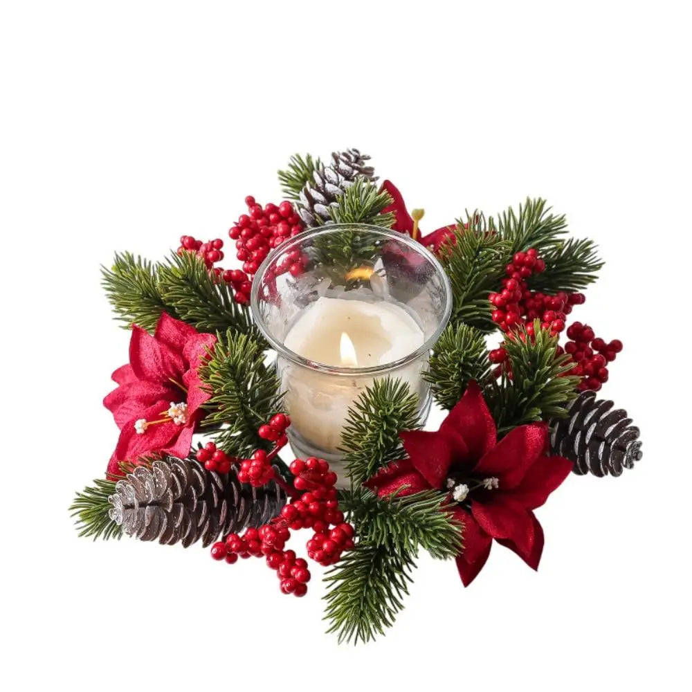 NordCandle™ – Weihnachtskranz mit Beeren & Tannenzapfen