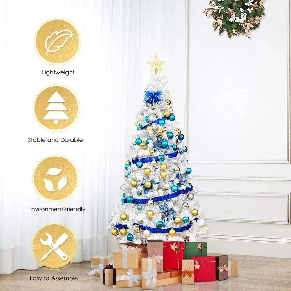 NordWeiß™ – Edler künstlicher Weihnachtsbaum für Innen & Außen
