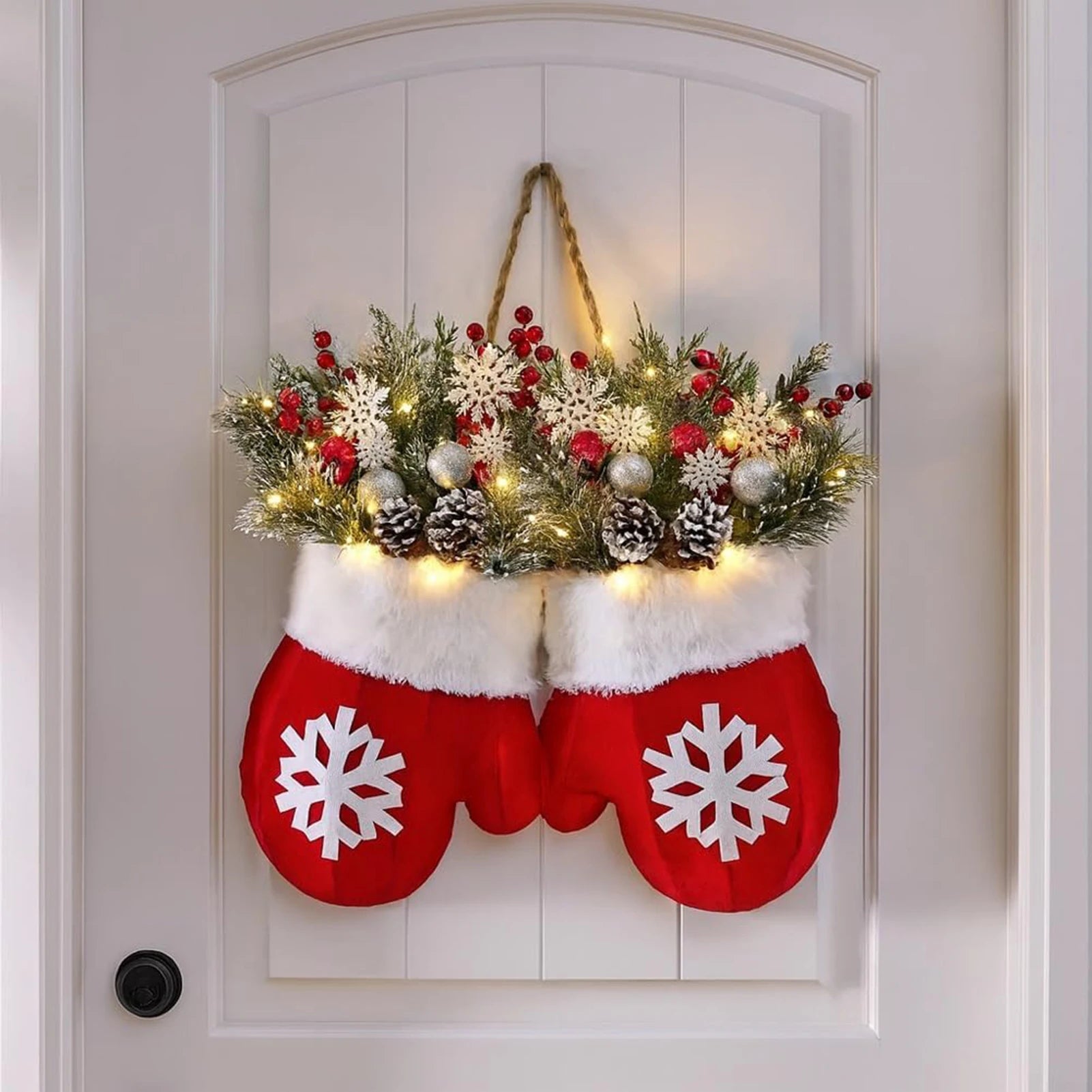 Weihnachtszauber-Handschuh – Kranz für Tür & Fenster