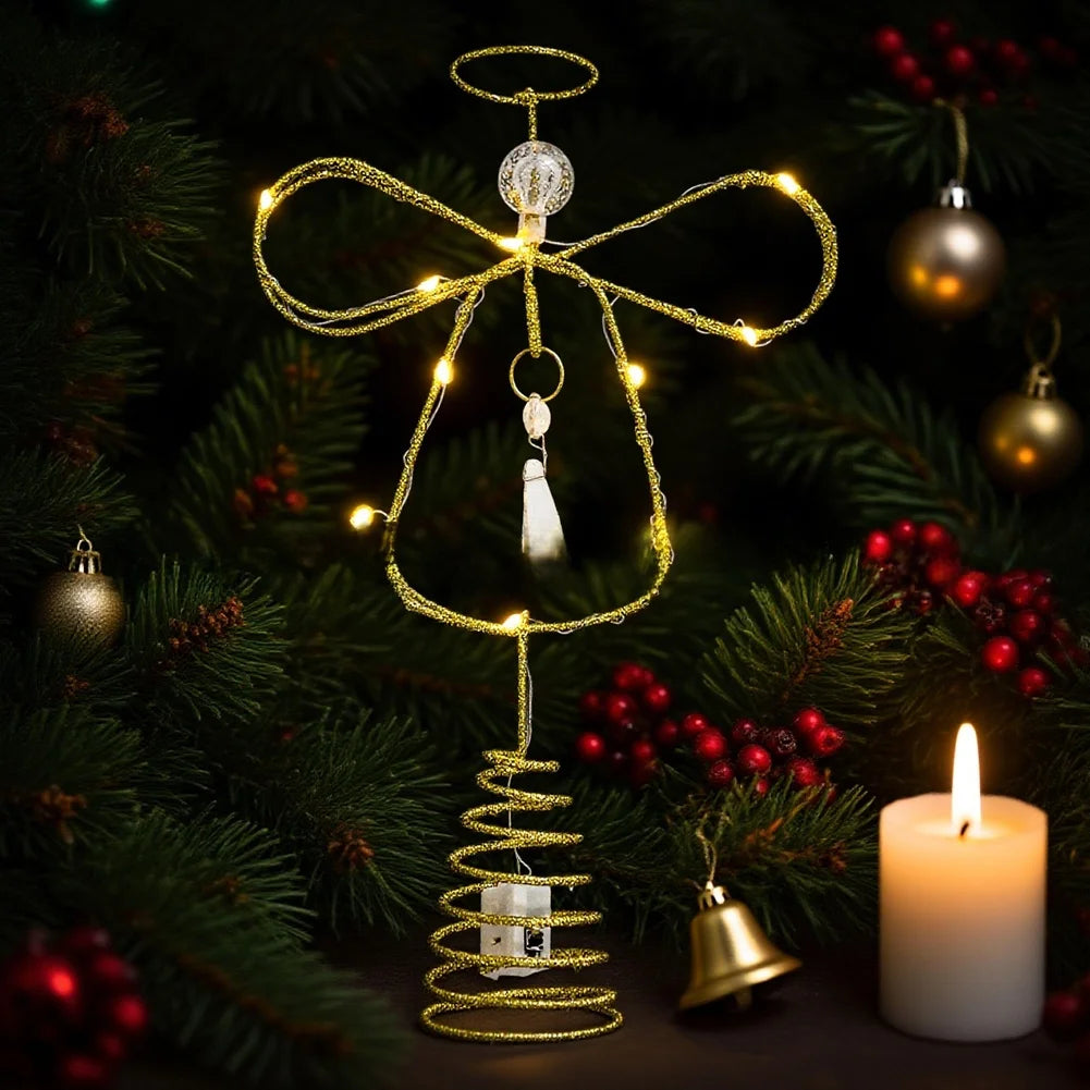Weihnachtsengel-Baumspitze mit LED