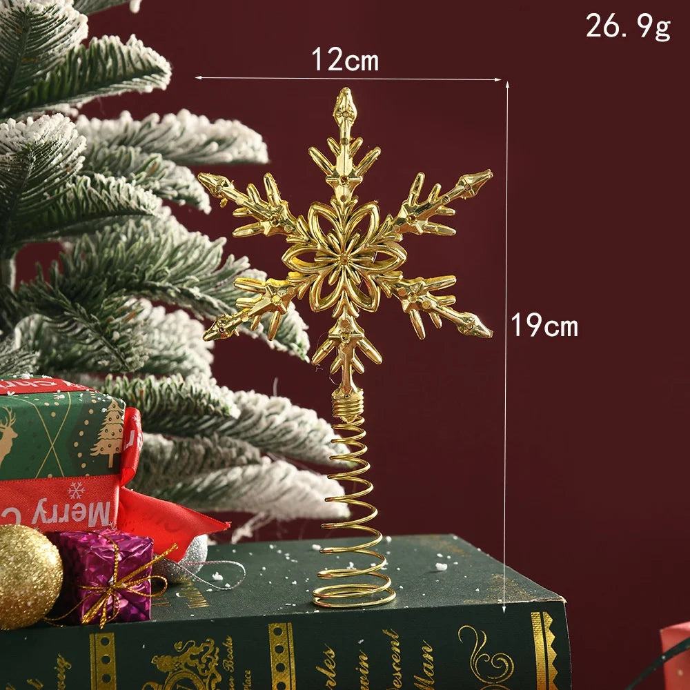 Weihnachtsbaum Spitze – Glitzernde Goldene Stern-Spitze für Festtagsdekoration