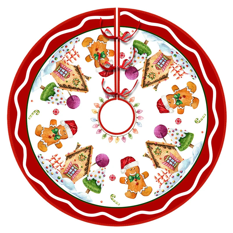 Weihnachtsbaumrock – 90/120 cm, Santa Claus & Schneeflocken Design für Baum-Deko