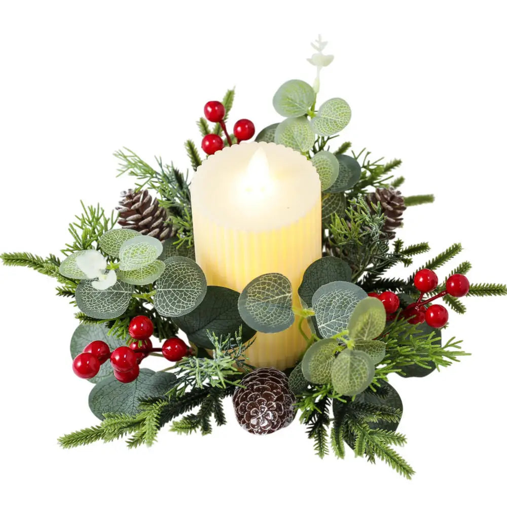 NordCandle™ – Weihnachtskranz mit Beeren & Tannenzapfen