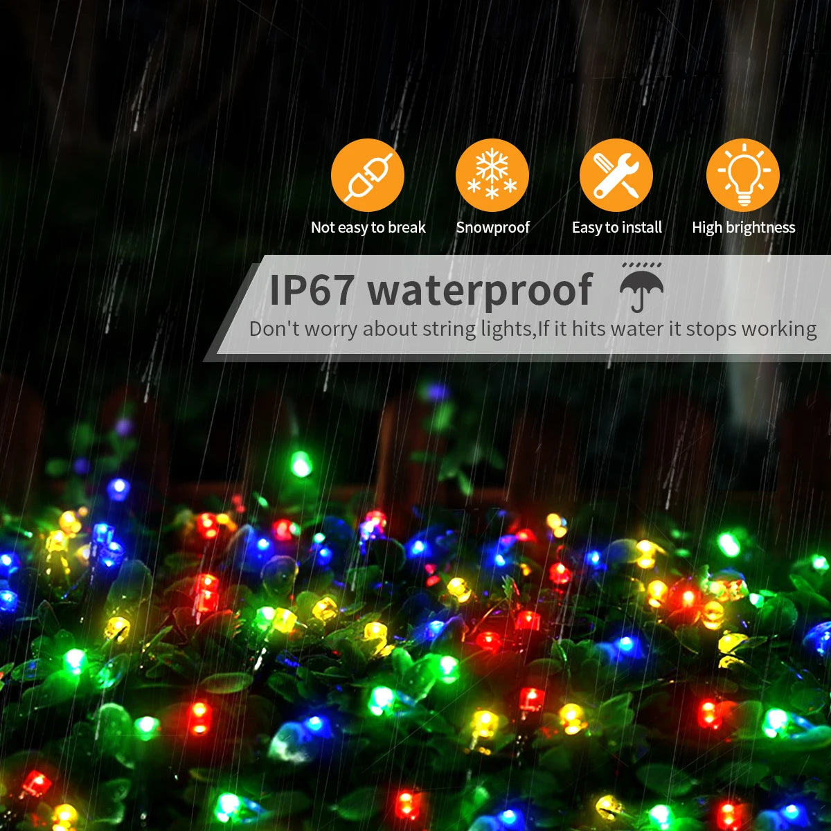 Wasserfeste LED Lichterkette für Garten – Weihnachts- & Festtagsdeko
