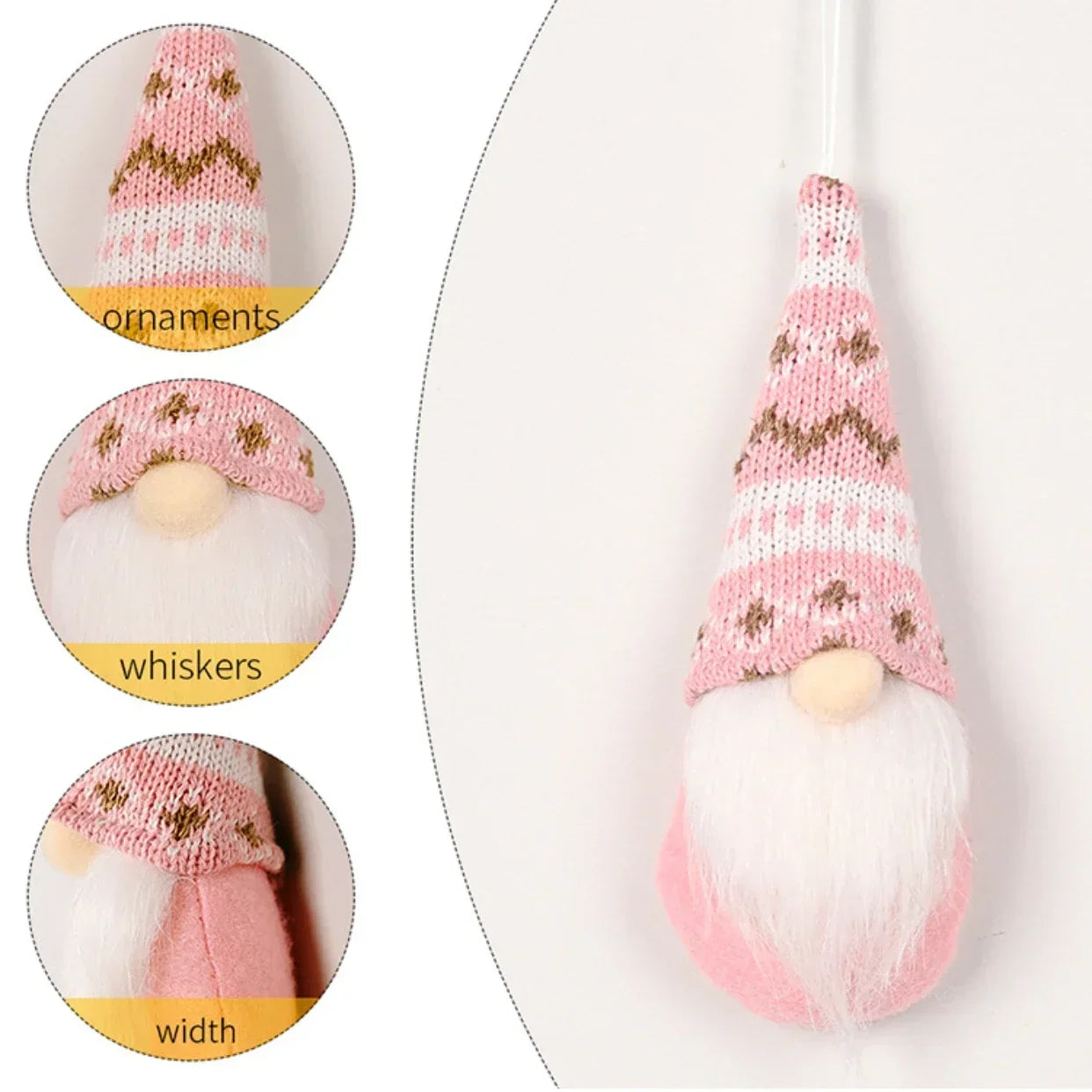 3er Set Weihnachtswichtel – Plüsch-Santa & gestrickte Figuren für Baum & Deko