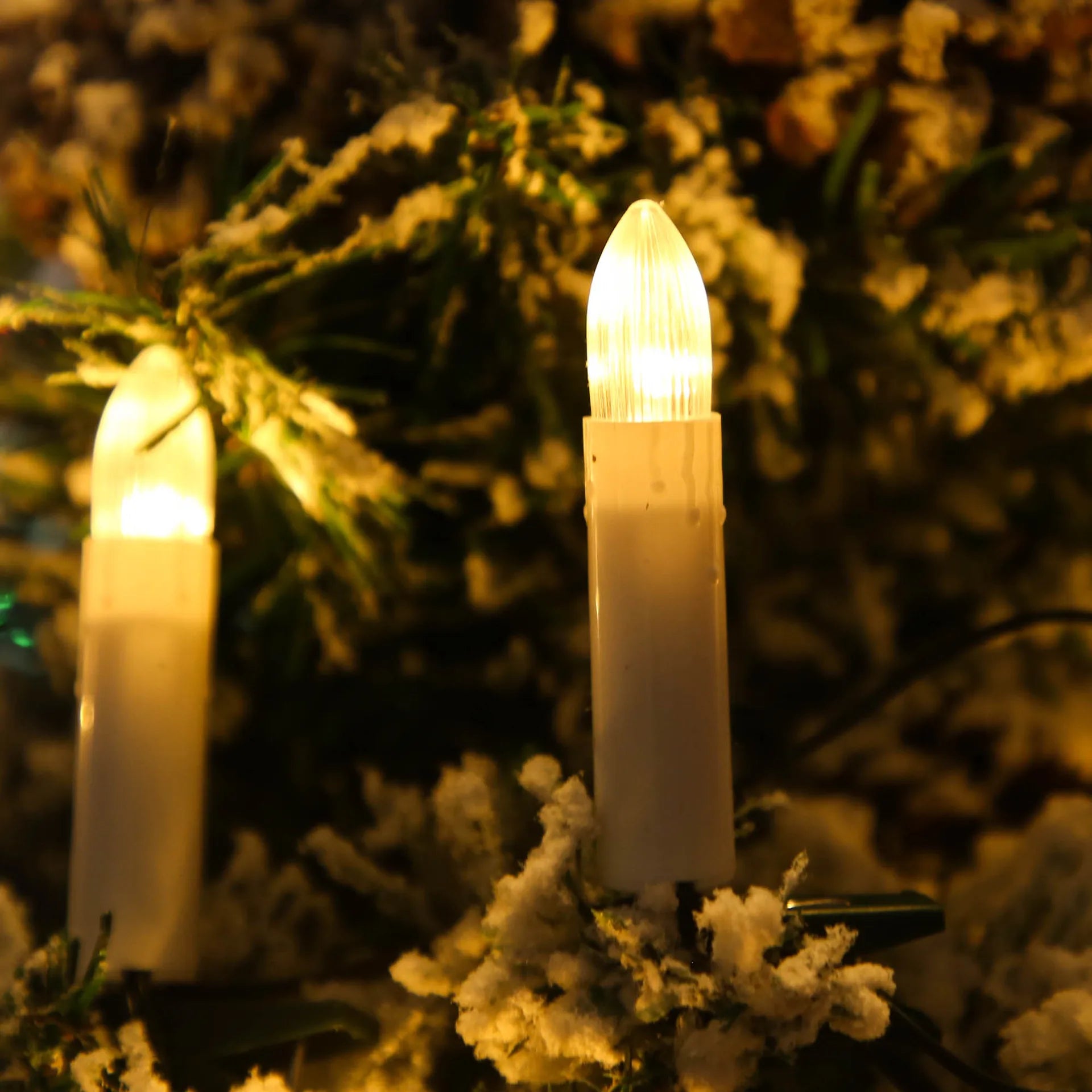 20er LED Kerzen Lichterkette – Warmweiß, Flameless Clip-On für Weihnachten & Deko