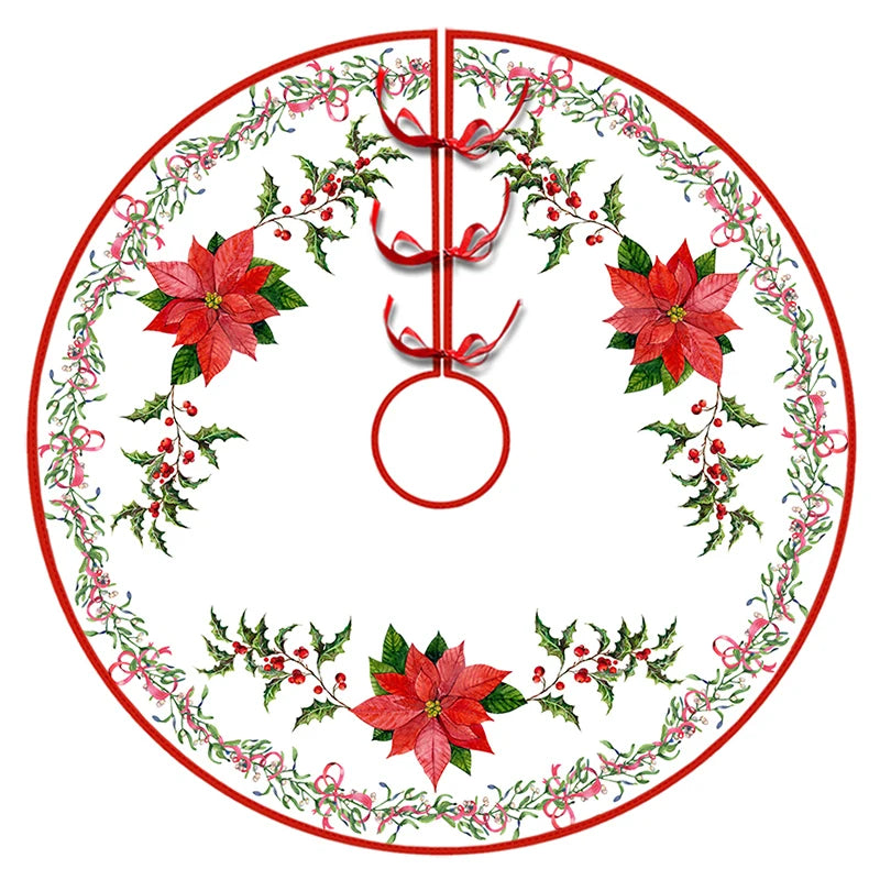 Weihnachtsbaumrock – 90/120 cm, Santa Claus & Schneeflocken Design für Baum-Deko