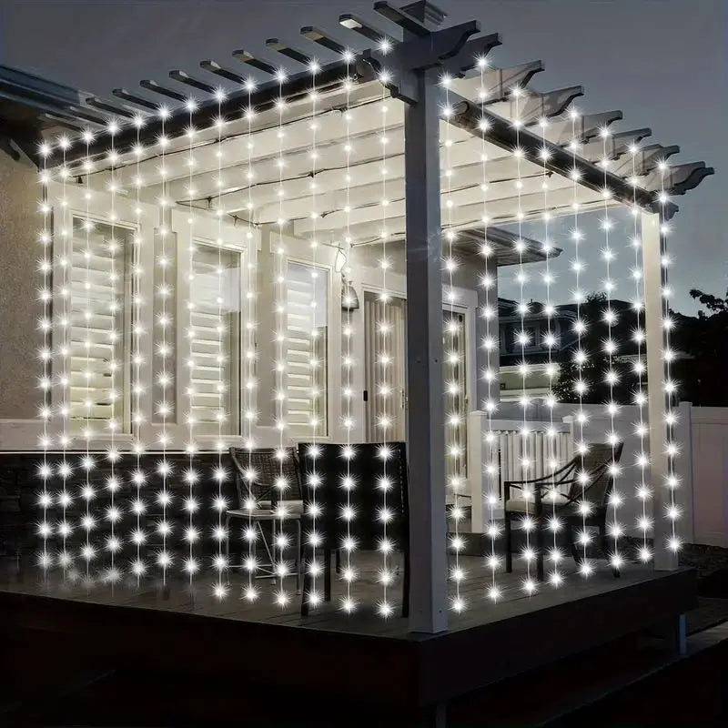 LED-Vorhanglichterkette – 6×3 m / 3×3 m mit Fernbedienung für Weihnachten & Neujahr