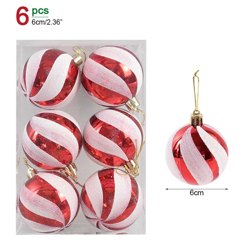 6er Set Weihnachtsbaum Kugeln – 6 cm Christbaum Anhänger für Festtagsdekoration & Neujahrsgeschenk