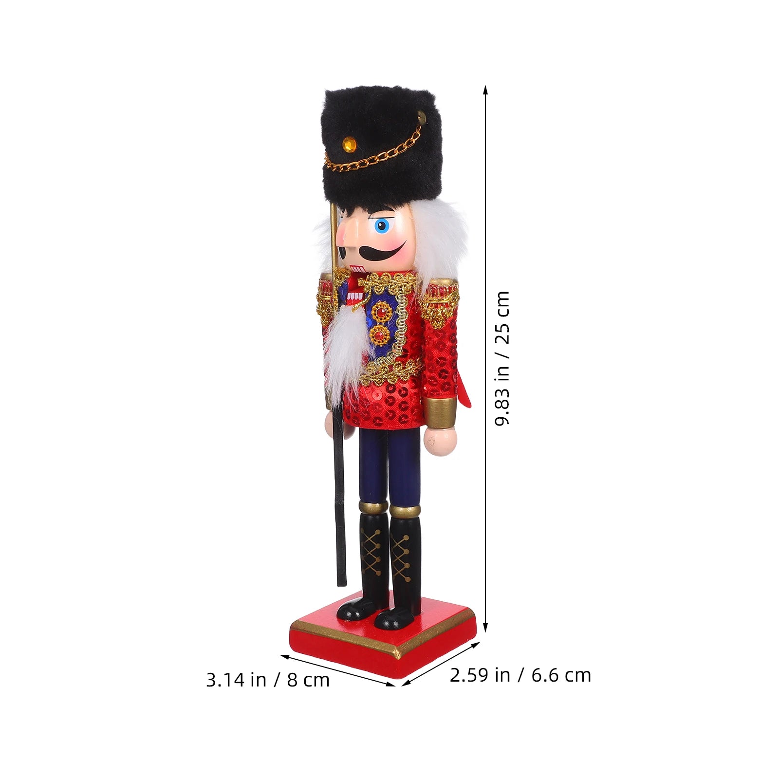 Weihnachtsnussknacker Figur – 25 cm Holz Soldat für Tisch-Deko & Regaldekoration
