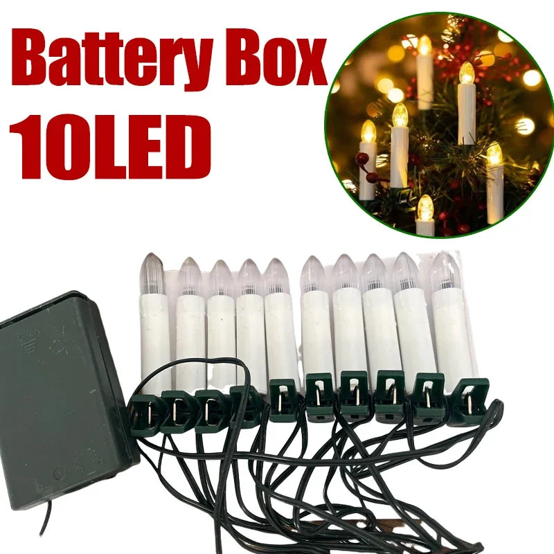 20er LED Kerzen Lichterkette – Warmweiß, Flameless Clip-On für Weihnachten & Deko