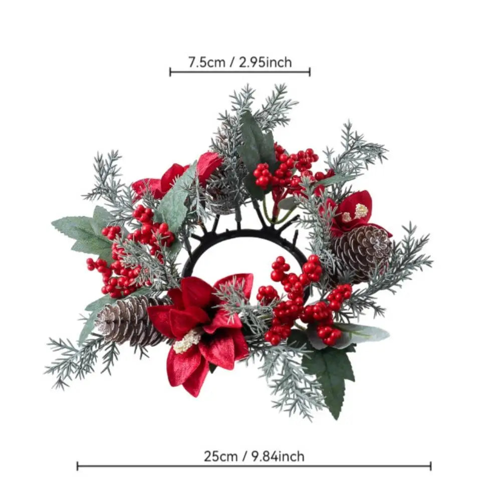 NordCandle™ – Weihnachtskranz mit Beeren & Tannenzapfen