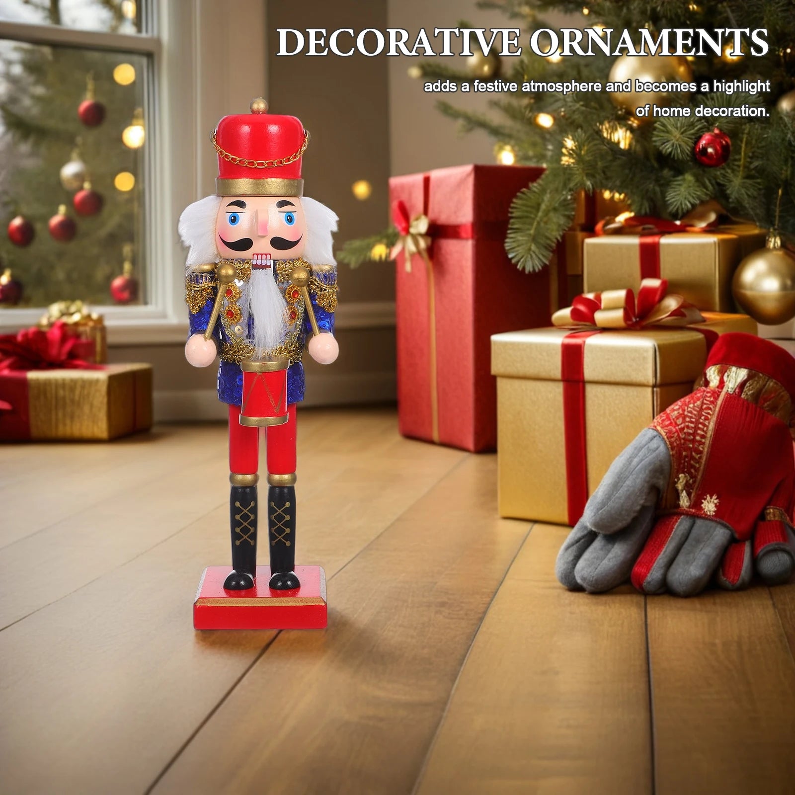 Weihnachtsnussknacker Figur – 25 cm Holz Soldat für Tisch-Deko & Regaldekoration