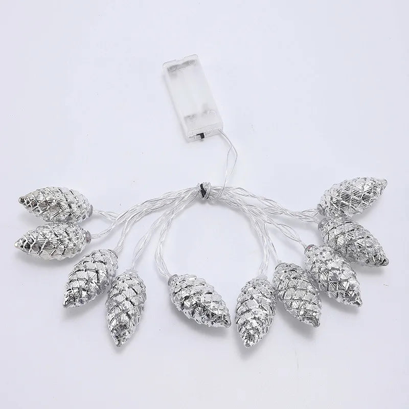 LED-Zapfen-Lichterkette 1,5 m – 10 Lichter für Weihnachtsbaum & Deko