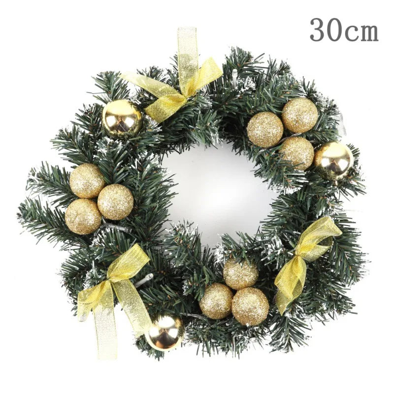 Weihnachtskranz mit LED-Lichterkette – 25/30/40 cm für Tür & Wand