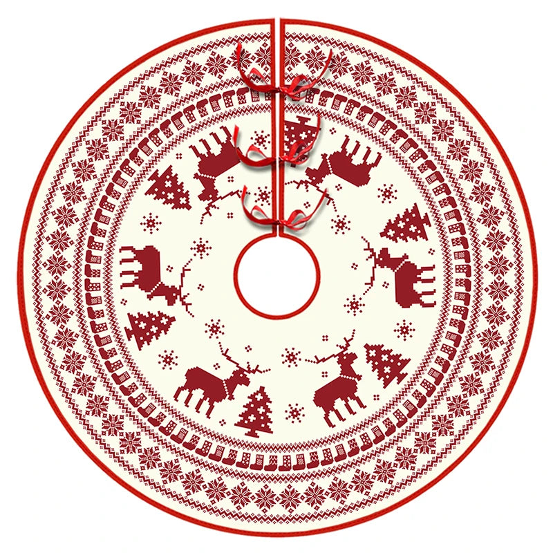 Weihnachtsbaumrock – 90/120 cm, Santa Claus & Schneeflocken Design für Baum-Deko