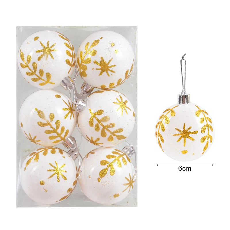6er Set Weihnachtsbaum Kugeln – 6 cm Christbaum Anhänger für Festtagsdekoration & Neujahrsgeschenk