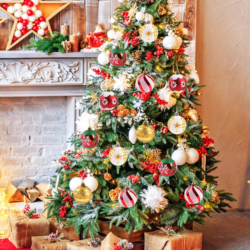 6er Set Weihnachtsbaum Kugeln – 6 cm Christbaum Anhänger für Festtagsdekoration & Neujahrsgeschenk