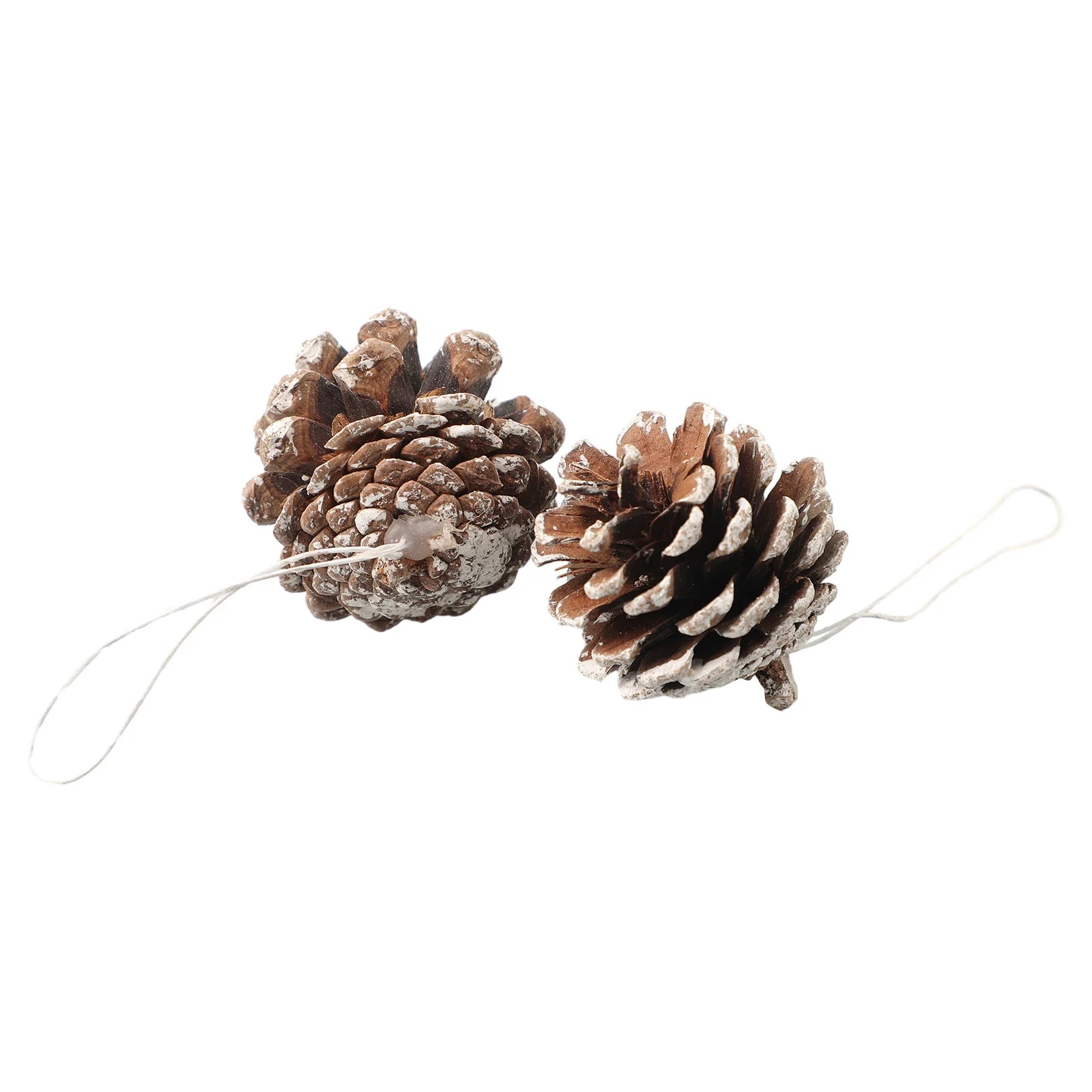 6 Stück Künstliche Tannenzapfen – Holz Pine Cones für Weihnachtsbaum Anhänger & Deko (4 cm)