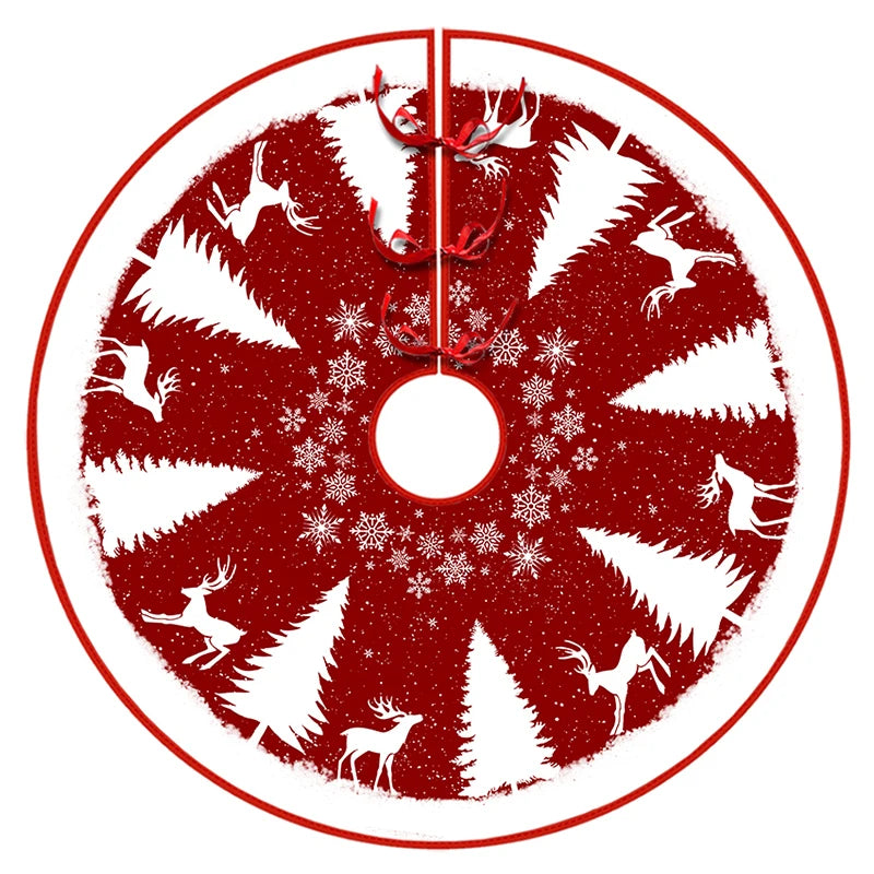 Weihnachtsbaumrock – 90/120 cm, Santa Claus & Schneeflocken Design für Baum-Deko