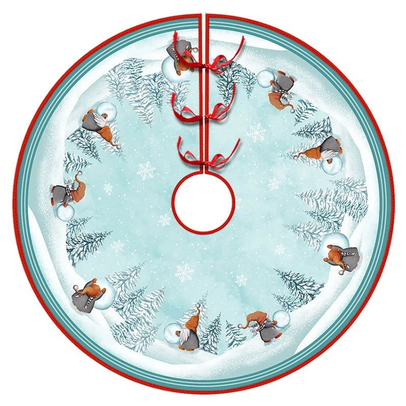Weihnachtsbaumrock – 90/120 cm, Santa Claus & Schneeflocken Design für Baum-Deko