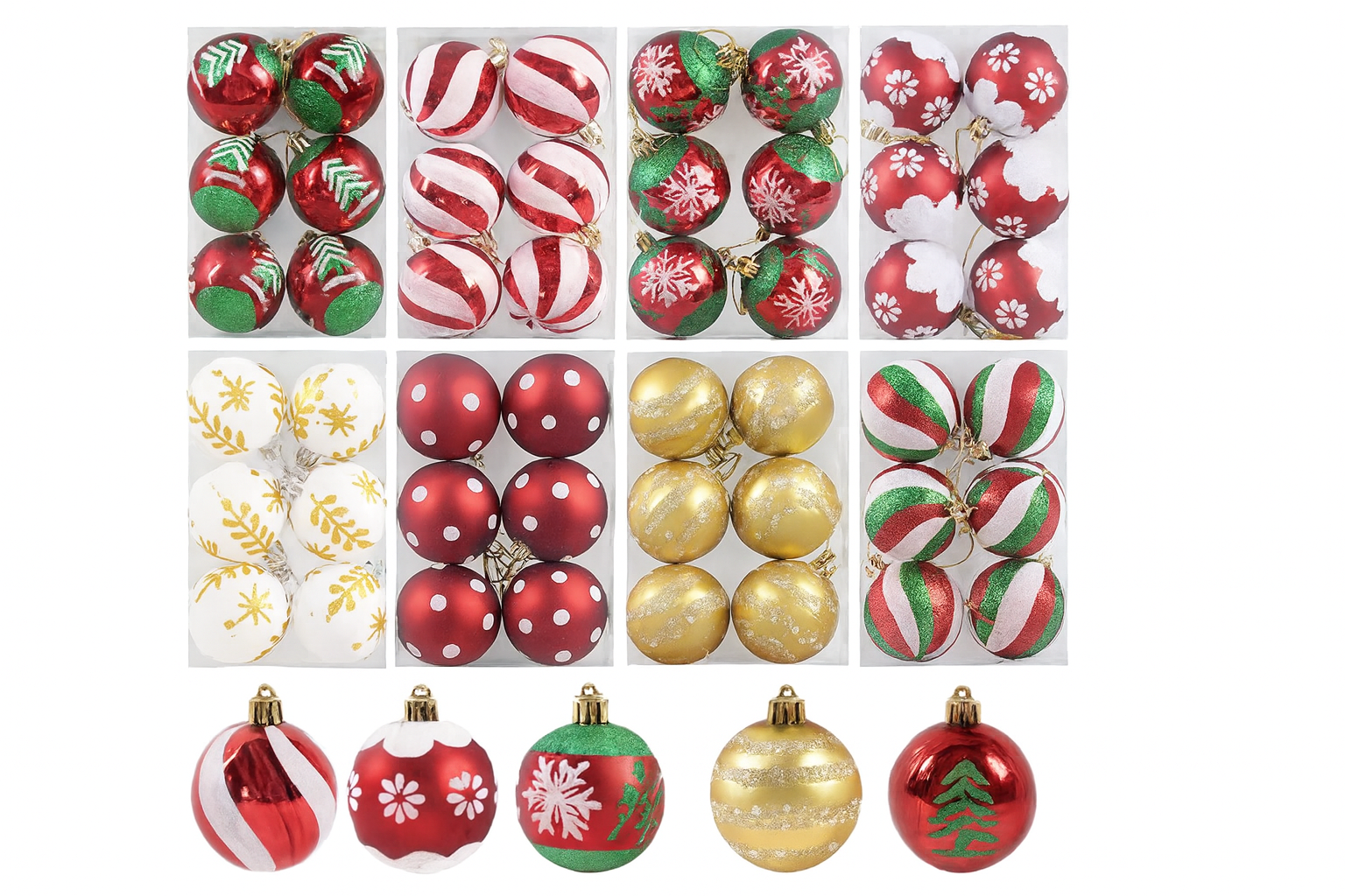 6er Set Weihnachtsbaum Kugeln – 6 cm Christbaum Anhänger für Festtagsdekoration & Neujahrsgeschenk